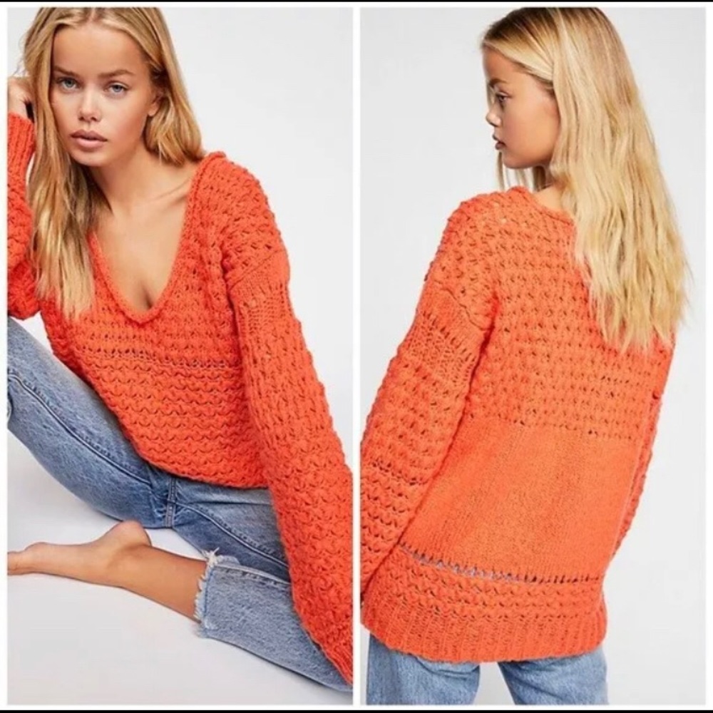 {Free People} Crashing Waves Knit Pullover